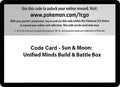 Code Card - Sun & Moon Unified Minds Build & Battle Box [SM11]