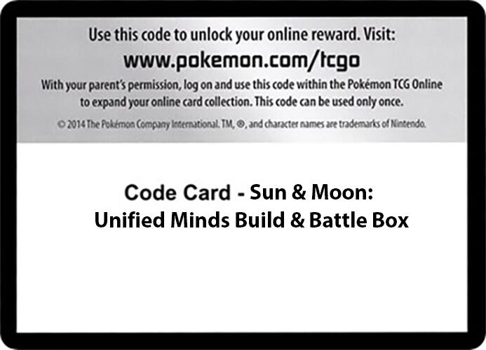 Code Card - Sun & Moon Unified Minds Build & Battle Box [SM11]