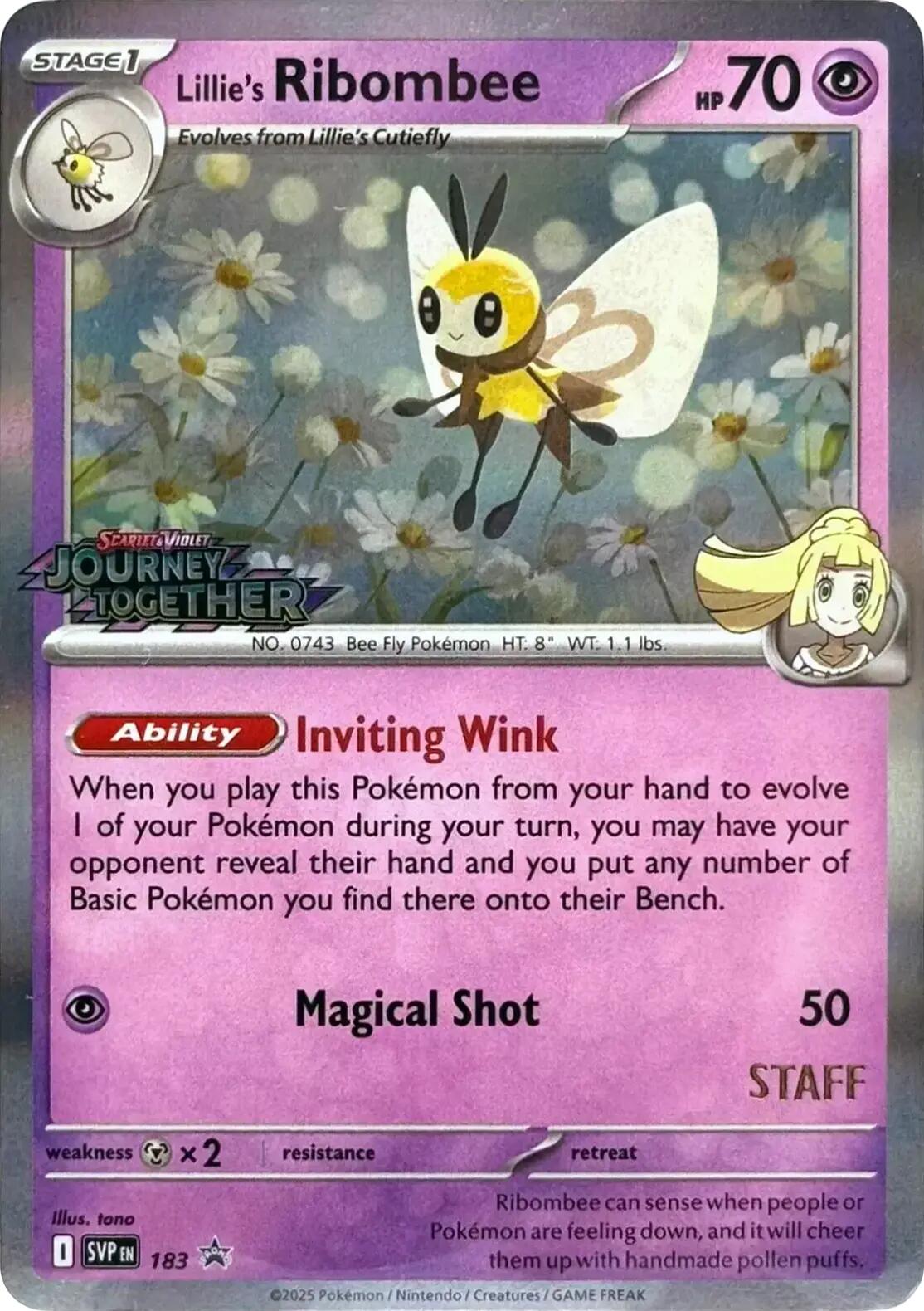 Lillie's Ribombee - 183 (Prerelease) [Staff] [SVP - 183]