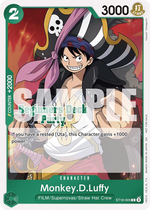 Monkey.D.Luffy (Beginners Deck Party [ST-23] - [ST-28] Participation Pack) [OP-PR - ST16-005]
