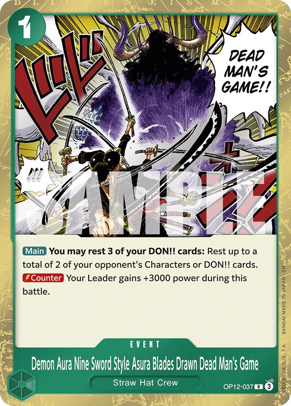 Demon Aura Nine Sword Style Asura Blades Drawn Dead Man's Game [OP12 - OP12-037]