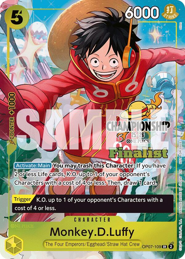 Monkey.D.Luffy (CS 25-26 Finalist Card Set 1) [OP-PR - OP07-109]
