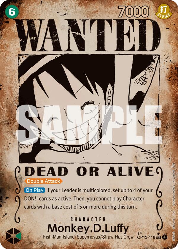 Monkey.D.Luffy (118) (Wanted Poster) [OP13 - OP13-118]