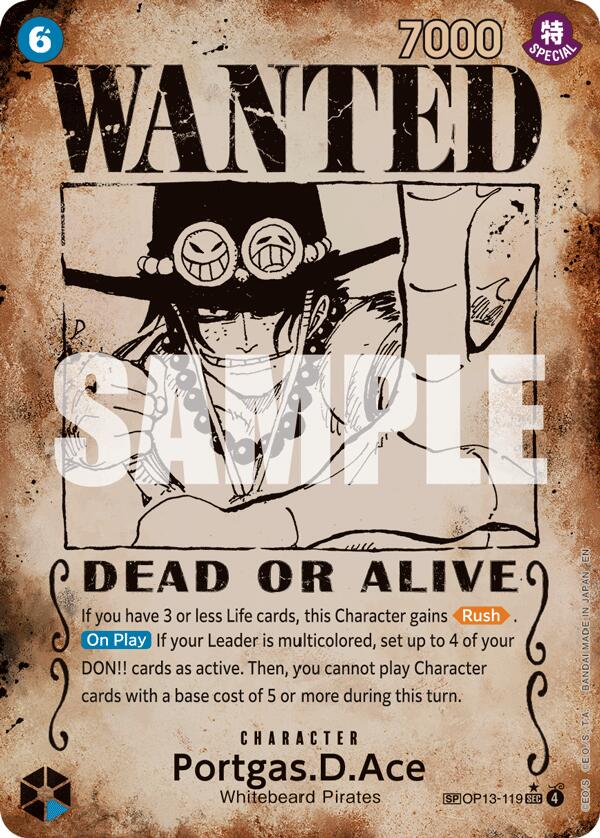Portgas.D.Ace (119) (Wanted Poster) [OP13 - OP13-119]