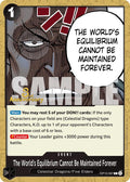The World's Equilibrium Cannot Be Maintained Forever [OP13 ANN - OP13-097]