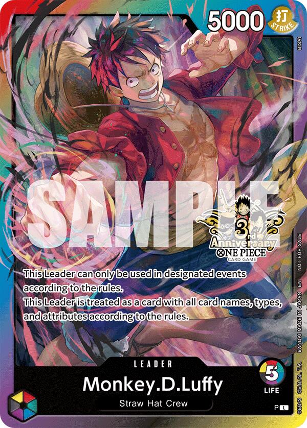 Monkey.D.Luffy (3rd Anniversary Tournament 3 Brothers Pack) [OP13 ANN]
