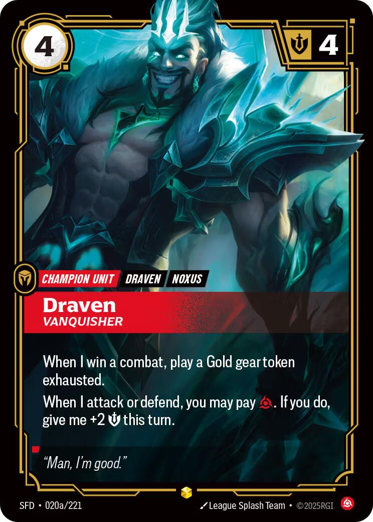 Draven - Vanquisher (Alternate Art) [SFD - 020a/221]