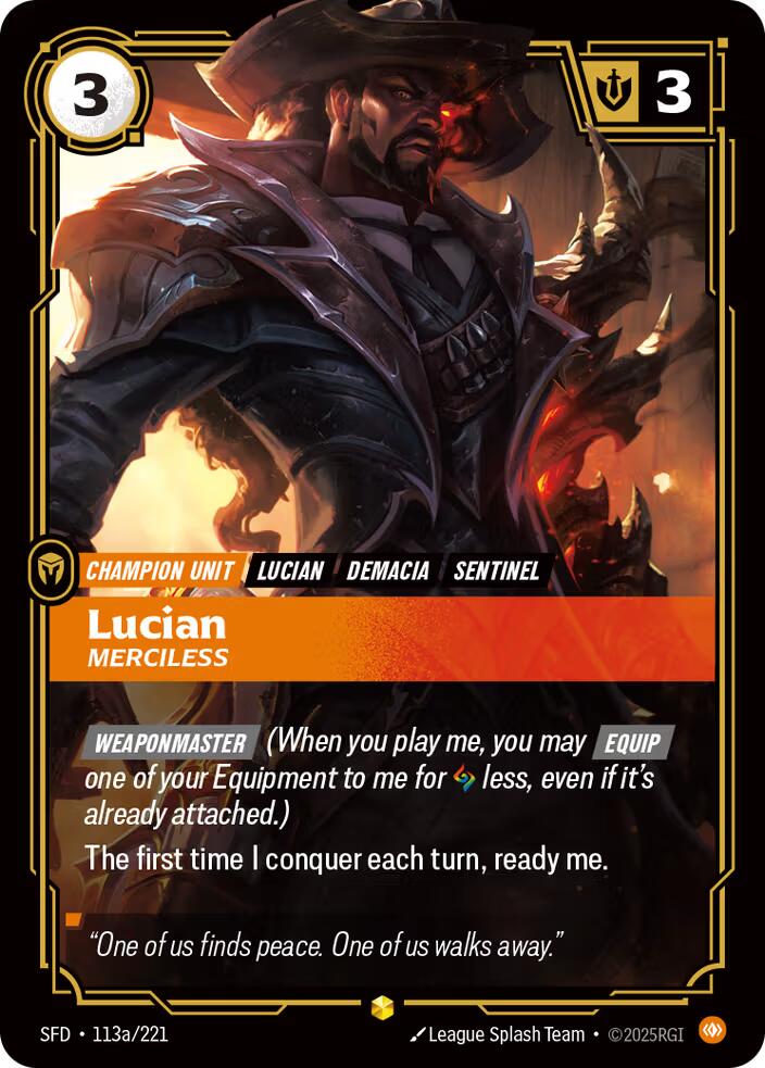 Lucian - Merciless (Alternate Art) [SFD - 113a/221]